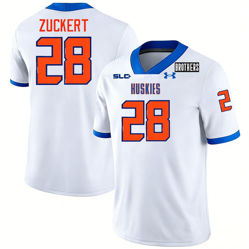 Houston Christian Huskies #28 Ryan Zuckert College Football Jerseys,Uniforms-White